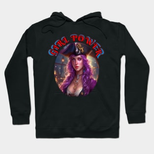 Girl,power, violet eyed pirate lady captain Hoodie